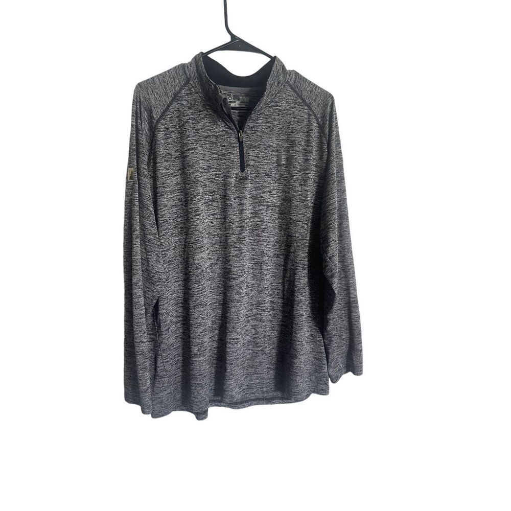 Under Armour mens  Gray Heather Loose HeatGear Quarter Zip  pullover Size XL